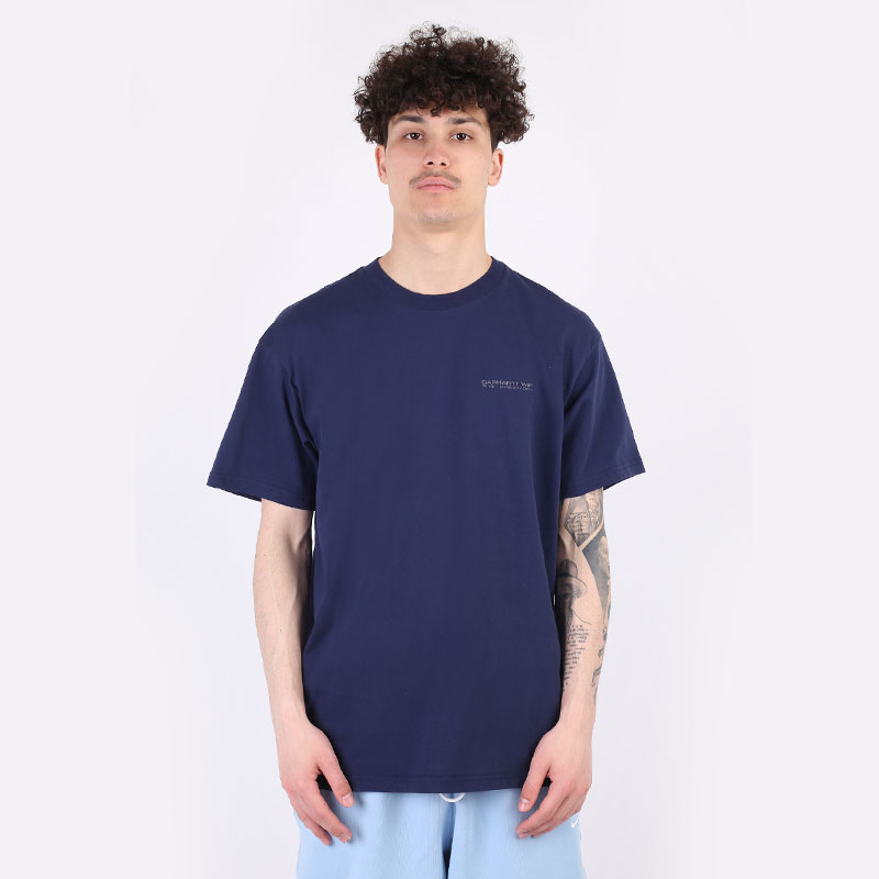 мужская синяя футболка Carhartt WIP S/S Warp Speed T-Shirt I029029-space/reflective - цена, описание, фото 3